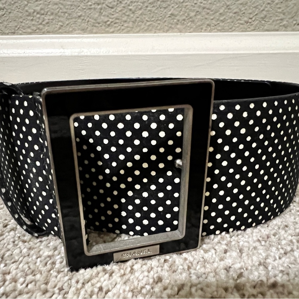Limited Edition CHANEL polka dot wide belt from Spring 2013 Collection-Sz EU 38